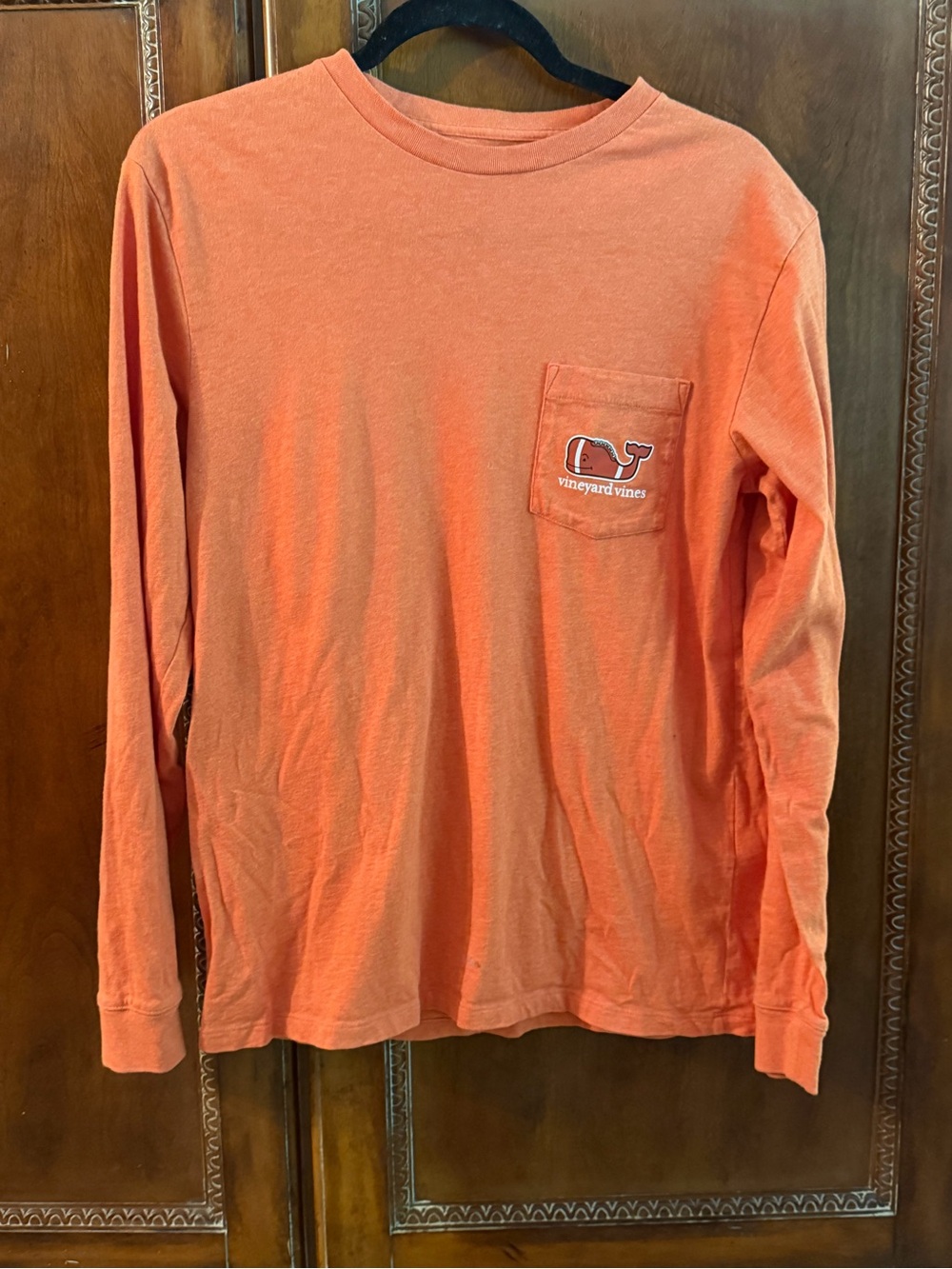 Vineyard Vines Orange Crewneck Logo Tee